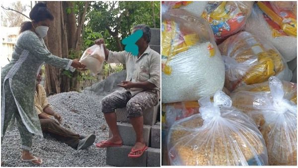 ಬಡವರಿಗೆ ಆಹಾರ ಕಿಟ್ ವಿತರಿಸಿದ ನಟಿ ಶುಭಾ ಪೂಂಜಾ