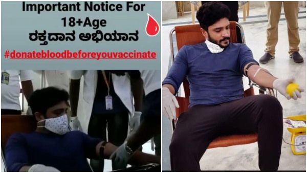 ಲಸಿಕೆ ಹಾಕಿಸಿಕೊಳ್ಳುವ ಮುನ್ನ ರಕ್ತ ದಾನ ಮಾಡಿದ ನಟ ವಸಿಷ್ಠ ಸಿಂಹ