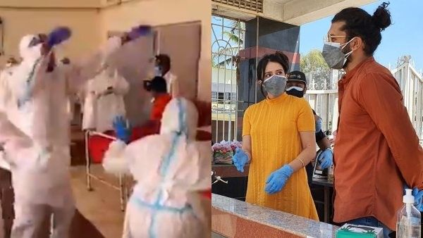 ಕೋವಿಡ್ ರೋಗಿಗಳೊಂದಿಗೆ ಡ್ಯಾನ್ಸ್ ಮಾಡಿದ ಹರ್ಷಿಕಾ-ಭುವನ್