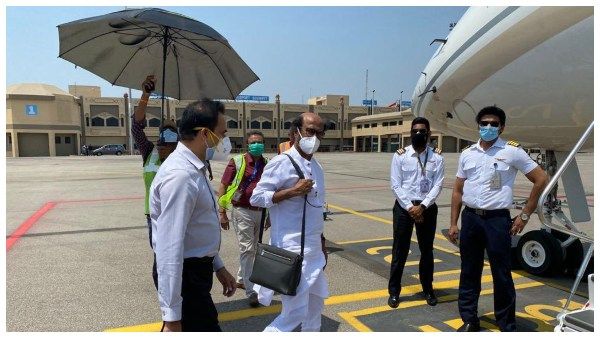 ಚಿತ್ರೀಕರಣ ಮುಗಿಸಿ ಬಂದ ರಜನಿಗೆ ಆರತಿ ಬೆಳಗಿ ಸ್ವಾಗತಿಸಿದ ಪತ್ನಿ