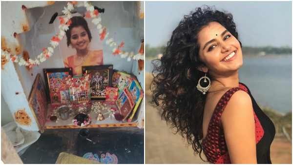 ದೇವರಮನೆಯಲ್ಲಿ 'ನಟಸಾರ್ವಭೌಮ' ನಟಿಯ ಫೋಟೊ: ಅಭಿಮಾನಿಯ ಅಭಿಮಾನಕ್ಕೆ ಅನುಪಮಾ ಫಿದಾ