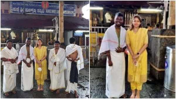 ಕುಕ್ಕೆ ಸುಬ್ರಹ್ಮಣ್ಯಕ್ಕೆ ಭೇಟಿ ನೀಡಿದ ತಮಿಳಿನ ಖ್ಯಾತ ನಿರ್ದೇಶಕ ಅಟ್ಲೀ ಮತ್ತು ಪತ್ನಿ ಕೃಷ್ಣ ಪ್ರಿಯಾ