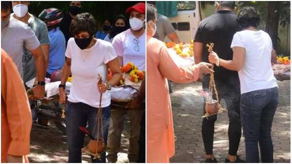 ಸಂಪ್ರದಾಯ ಮೀರಿ ಪತಿಯ ಅಂತ್ಯಕ್ರಿಯೆ ನಡೆಸಿದ ನಟಿ ಮಂದಿರಾ ಬೇಡಿ: ಫೋಟೋ ವೈರಲ್