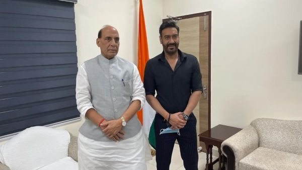ರಕ್ಷಣಾ ಸಚಿವ ರಾಜನಾಥ್ ಸಿಂಗ್ ಭೇಟಿಯಾದ ಅಜಯ್ ದೇವನ್: 'ಭುಜ್' ಸಿನಿಮಾದ ಬಗ್ಗೆ ಹೇಳಿದ್ದೇನು?