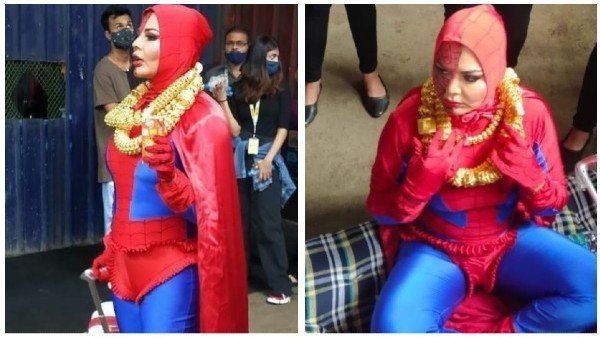 ವಿಚಿತ್ರ ವೇಷದಲ್ಲಿ ಬಿಗ್‌ಬಾಸ್ ಸೆಟ್‌ ಮುಂದೆ ಪ್ರತಿಭಟನೆ ನಡೆಸಿದ ರಾಖಿ