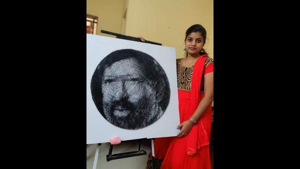 ಕಲಾವಿದೆಯ ಅಪರೂಪದ ಪ್ರಯತ್ನ: ದಾರದಲ್ಲಿ ವಿಷ್ಣುದಾದ