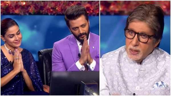 KBC 13: ಅಮಿತಾಬ್ ಬಚ್ಚನ್ ಮುಂದೆ ಕಣ್ಣೀರಿಟ್ಟ ನಟಿ ಜೆನಿಲಿಯಾ ದಂಪತಿ