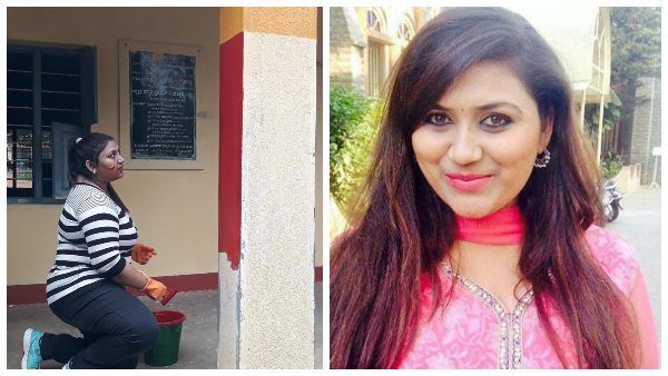 ಸರ್ಕಾರಿ ಶಾಲೆ ಉಳಿಸಿ ಅಭಿಯಾನಕ್ಕೆ ಬೆಂಬಲ: ಶಾಲೆಗೆ ಬಣ್ಣ ಬಳಿದ ನಟಿ ನೀತು