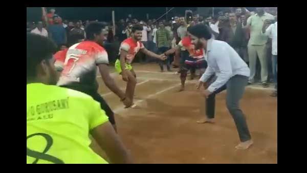 ದೊಡ್ಡರಸಿನಕೆರೆಯಲ್ಲಿ ಅಖಾಡಕ್ಕಿಳಿದು ಕಬಡ್ಡಿ ಆಡಿದ ನಿಖಿಲ್ ಕುಮಾರಸ್ವಾಮಿ