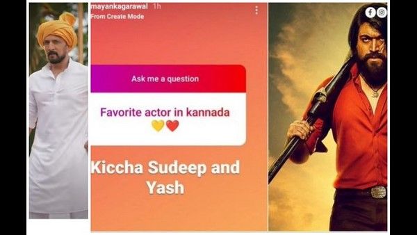 ನೆಚ್ಚಿನ ಇಬ್ಬರು ಕನ್ನಡ ನಟರನ್ನು ಹೆಸರಿಸಿದ ಟೀಂ ಇಂಡಿಯಾದ ಕ್ರಿಕೆಟ್ ಆಟಗಾರ ಮಯಾಂಕ್ ಅಗರ್ವಾಲ್‌