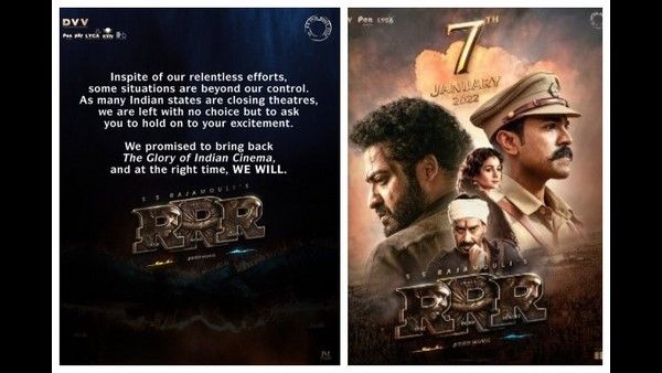 'RRR' ರಿಲೀಸ್ ಮುಂದೂಡಿಕೆ: ಅಧಿಕೃತ ಮಾಹಿತಿ ಕೊಟ್ಟ ಚಿತ್ರತಂಡ!
