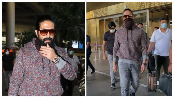 ಟೆಂಪಲ್ ರನ್ ಬಳಿಕ ಮುಂಬೈ ಏರ್‌ಫೋರ್ಟ್‌ನಲ್ಲಿ ಕಾಣಿಸಿಕೊಂಡ ಯಶ್: 'ಕೆಜಿಎಫ್ 2' ಅಬ್ಬರ ಶುರು