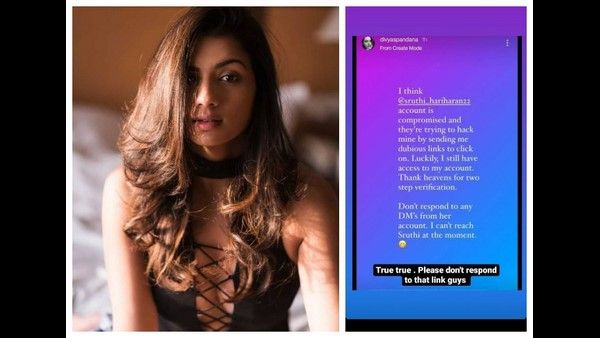 ನಟಿ ಶೃತಿ ಹರಿಹರನ್ ಖಾತೆ ಹ್ಯಾಕ್: ಈ ಎಡವಟ್ಟು ಮಾಡಬೇಡಿ ಅಂತಿದ್ದಾರೆ!