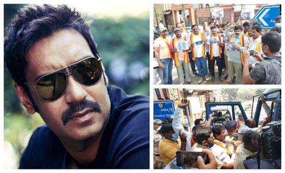 'ಮುಟ್ಟಾಳ ಅಜಯ್ ದೇವಗನ್‌ಗೆ ಧಿಕ್ಕಾರ': ಬೆಂಗಳೂರಿನಲ್ಲಿ ಪ್ರತಿಭಟನೆ!