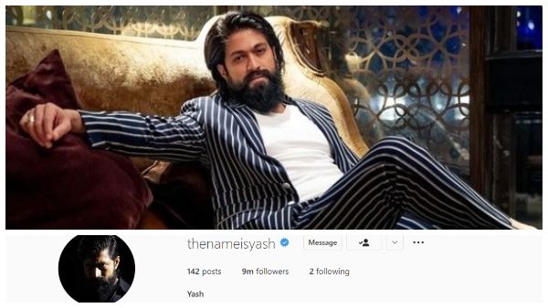 ಯಶ್ ಹೊಸ ದಾಖಲೆ: ಇನ್‌ಸ್ಟಾಗ್ರಾಂನಲ್ಲಿ 9 ಮಿಲಿಯನ್ ಫಾಲೋವರ್ಸ್‌
