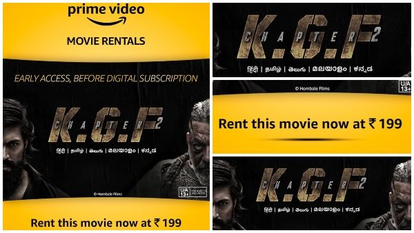 'KGF 2' ಅಮೆಜಾನ್‌ನಲ್ಲಿ ಲಭ್ಯ: ಸಿನಿಮಾ ನೋಡುವುದಕ್ಕೆ 199 ರೂ. ಕಟ್ಟಲೇ ಬೇಕು