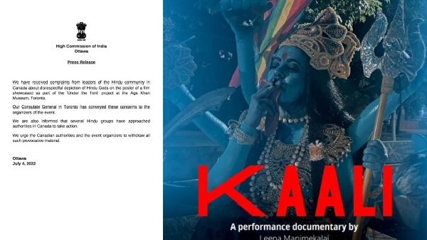 'ಸ್ಮೋಕಿಂಗ್ ಕಾಳಿ' ಪೋಸ್ಟರ್ ತೆಗೆದುಹಾಕಲು ಕೆನಡಾದ ಭಾರತೀಯ ಹೈಕಮಿಷನ್ ಕೋರಿಕೆ!