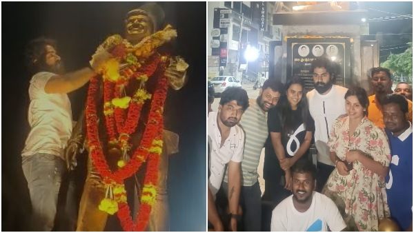 ಹೊಸಪೇಟೆಯ ಅಪ್ಪು ಪುತ್ಥಳಿ ಮುಂದೆ ಯುವರಾಜ್‌ಕುಮಾರ್, ಅನುಶ್ರೀ: ಯುವರತ್ನನಿಗೆ ನಮನ!