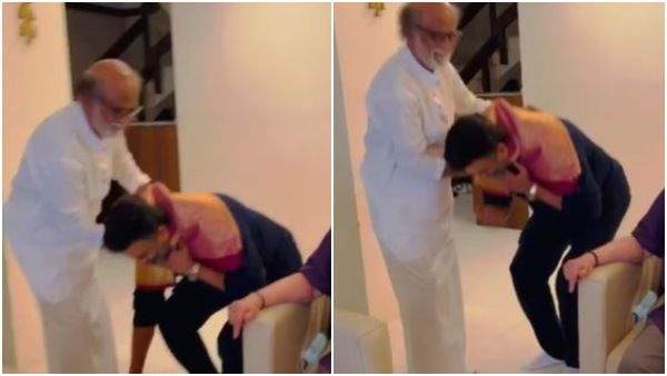 ಸೂಪರ್‌ಸ್ಟಾರ್ ರಜನಿಕಾಂತ್ ಕಾಲು ಮುಟ್ಟಿ ನಮಸ್ಕರಿಸಿದ ಆರ್. ಮಾಧವನ್!