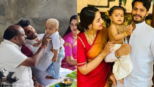 ನಿಖಿಲ್ ಕುಮಾರಸ್ವಾಮಿ ಪುತ್ರ ಅವ್ಯಾನ್ ದೇವ್ ಮುಡಿಕೊಟ್ಟ ಕುಟುಂಬ!