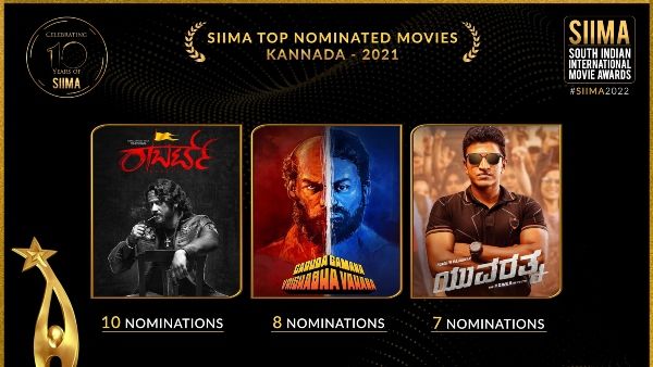 ಸೈಮಾ 2022 ನಾಮಿನೇಷನ್: ರಾಬರ್ಟ್, ಯುವರತ್ನ, ಗರುಡ ಗಮನ ವೃಷಭ ವಾಹನ!