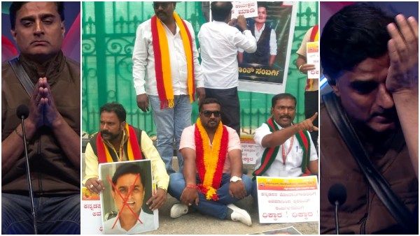 ಕನ್ನಡ ಹೋರಾಟಗಾರರ ಪ್ರತಿಭಟನೆ: ಅಳುತ್ತಾ ಕ್ಷಮೆ ಕೇಳಿದ ಪ್ರಶಾಂತ್ ಸಂಬರ್ಗಿ