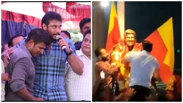 ಹೊಸಪೇಟೆಯಲ್ಲಿ ಅಪ್ಪು ಪುತ್ಥಳಿಗೆ ದರ್ಶನ್ ಮಾಲಾರ್ಪಣೆ: ಫ್ಯಾನ್ಸ್ ವಾರ್‌ಗೆ ತೆರೆ ಎಳೆದ ಚಾಲೆಂಜಿಂಗ್ ಸ್ಟಾರ್