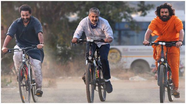 ಸೈಕಲ್ ಏರಿದ ರಾಮಾರಾವು, ರಾಜಮೌಳಿ, ರಾಮ್‌ಚರಣ್: ಫೋಟೊ ಫುಲ್ ವೈರಲ್