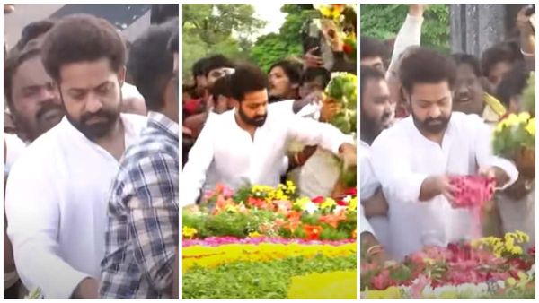 ತಾತನ ಸಮಾಧಿಗೆ ನಮನ ಸಲ್ಲಿಸಲು ಹರಸಾಹಸಪಟ್ಟ ತಾರಕ್: ಸಿಎಂ, ಸಿಎಂ ಎಂದು ಫ್ಯಾನ್ಸ್ ಹರ್ಷೋದ್ಘಾರ