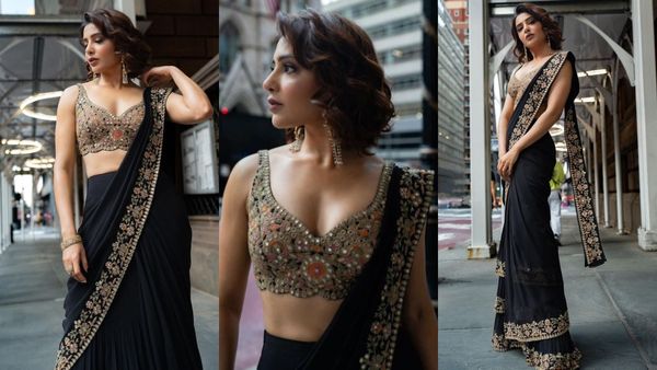 ನ್ಯೂಯಾರ್ಕ್‌ನಲ್ಲಿ ಸೀರೆಯುಟ್ಟು ಫೋಸ್ ಕೊಟ್ಟ ನಟಿ ಸಮಂತಾ; ಸೀರೆ ಬೆಲೆ ಎಷ್ಟು ಗೊತ್ತೆ?