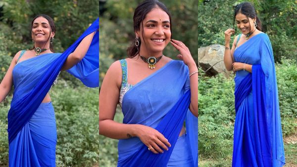 Anupama Gowda: ನೀಲಿ ಸೀರೆಯುಟ್ಟು 'ಸೀರೆ ಸೀರೆ ಎಲ್ಲೆಲ್ಲೋ ಹಾರೈತೆ' ಎಂದ ನಟಿ ಅನುಪಮಾ ಗೌಡ