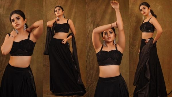 Megha shetty: ಬ್ಲಾಕ್ ಲೆಹಂಗಾದಲ್ಲಿ ಮೇಘಾ ಶೆಟ್ಟಿ ಮಿಂಚು, ಮುದ್ದು ಬಂಗಾರ ಎಂದ ಫ್ಯಾನ್ಸ್