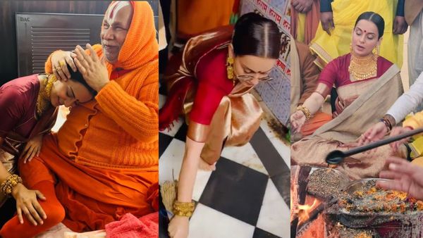 ಭಾರಿ ಒಡವೆ, ಸನ್‌ಗ್ಲಾಸ್ ಧರಿಸಿ ದೇವಾಲಯದಲ್ಲಿ ಕಸ ಗುಡಿಸಿದ ನಟಿ ಕಂಗನಾ ರನೌತ್!