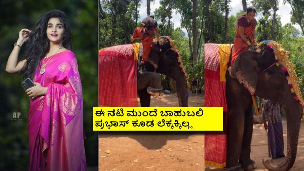 'ಬಾಹುಬಲಿ' ಪ್ರಭಾಸ್ ಅಂತ ಆನೆ ಏರಿದ ನಟಿ ದಿವ್ಯಾ ಉರುಡುಗ: ವಿಡಿಯೋ ನೋಡಿ