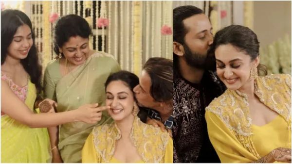 ಅರ್ಜುನ್ ಸರ್ಜಾ ಮಗಳ ಮದುವೆ ಸಮಾರಂಭ ಶುರು: ಹಳದಿ ಶಾಸ್ತ್ರದ ಫೋಟೊ ವೈರಲ್