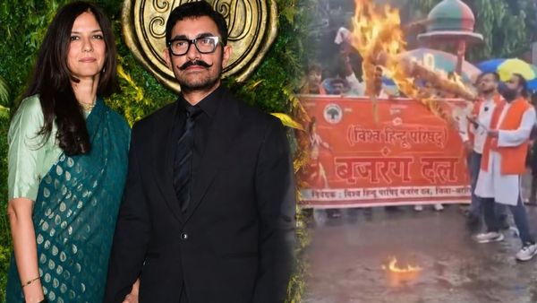 ಗೌರಿ ಜೊತೆ 3ನೇ ಮದುವೆ, ಲವ್ ಜಿಹಾದ್ ಆರೋಪ ; ಬಜರಂಗದಳದಿಂದ ಆಮಿರ್ ಖಾನ್ ಪ್ರತಿಕೃತಿ ದಹಿಸಿ ಆಕ್ರೋಶ