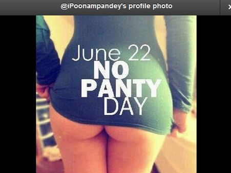 പൂനം പാണ്ഡേയും നോ പാന്റി ഡേ ആഘോഷവും