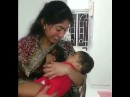 സായി പല്ലവി കുഞ്ഞിനെ പാട്ടു പാടി ഉറക്കുന്നത് വൈറലാകുന്നു