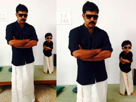 നിവിന്‍ പോളിയുടെയും മകന്റെയും പ്രേമം സ്റ്റൈല്‍ ഓണാഘോഷം