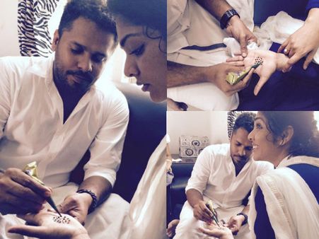 റിമയ്ക്ക് മെഹന്തി ഇട്ടുകൊടുക്കുന്ന ആഷിഖ്; പെരുന്നാള്‍ സ്‌പെഷ്യല്‍