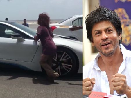 ഷാരൂഖിന്റെ പുതിയ കാറിന് മുന്നില്‍ യുവതി വട്ടം ചാടി; വീഡിയോ കാണൂ