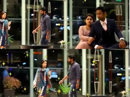 കല്യാണ പെണ്ണും ചെക്കനും ക്യാമറയ്ക്ക് പോസ് കൊടുക്കുമ്പോള്‍ ദുല്‍ഖറും ഭാര്യയും പെട്ടുപോയി !!