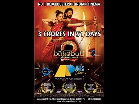 ഡബിള്‍ 4 കെ പ്രൊജക്ഷനിലുള്ള തിയറ്ററില്‍ നിന്നും ബാഹുബലി നേടിയത് കോടികള്‍!തിയറ്റര്‍ കേരളത്തില്‍!!!