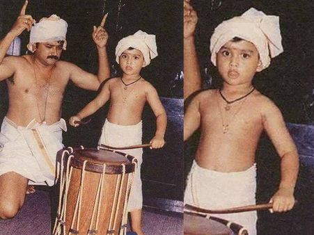 കണ്ണന്റെ ക്യൂട്ട് കുട്ടിക്കാലം, ചെണ്ട കൊട്ടുന്ന ജയറാമും മകനും , ഫോട്ടോ വൈറല്‍ !