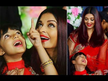 ചുവന്ന സല്‍വാറില്‍ അതീവ സുന്ദരിയായി ആരാധ്യയും ഐശ്വര്യയും, ചിത്രങ്ങള്‍ വൈറലാകുന്നു!