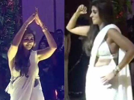 സാരിയുടെ ബ്ലൗസ് തന്നെയാണോ ഇത്? വിവാഹ പാര്‍ട്ടിക്കിടയിലെ ശ്വേത ബച്ചന്റെ ഡാന്‍സ് വൈറല്‍, കാണൂ!