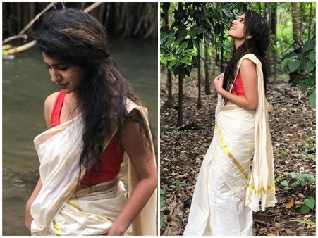 പ്രിയ വാര്യരുടെ ചില കാര്യങ്ങള്‍ ഒരിക്കലും മാറില്ല! കേരള സാരിയില്‍ പ്രിയയുടെ ക്യൂട്ട്‌നസ് കിടുക്കി!!