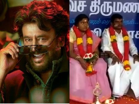 രജനിയോടുളള ആരാധനയില്‍ വിവാഹം തിയ്യേറ്ററിലാക്കി ദമ്പതിമാര്‍! വീഡിയോ വൈറല്‍! കാണൂ