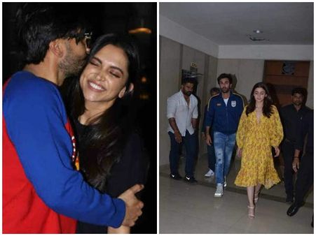 പരിസരം മറന്ന് ചുംബിച്ച് രണ്‍വീറും ദീപികയും!! കട്ട കലിപ്പിൽ ആലിയയും രണ്‍ബീറും, പ്രണയദിന കാഴ്ച...