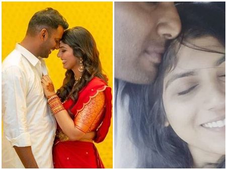 ചുവന്ന സാരിയിൽ സുന്ദരിയായി അനീഷ!! വിശാൽ- അനീഷ റൊമന്റിക് ചിത്രം പുറത്ത്, കാണൂ